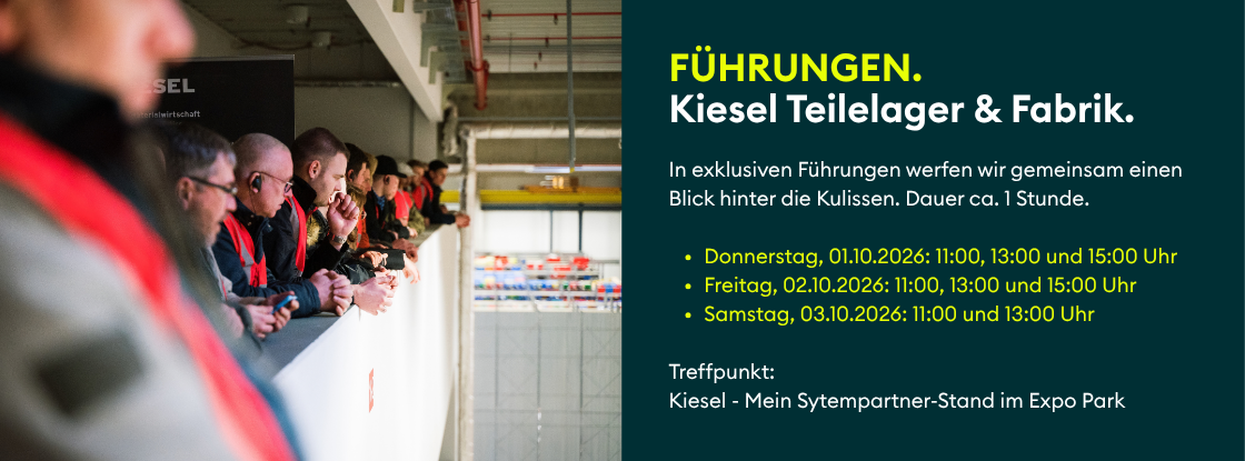 Führungen im Kiesel Teilelager und Fabrik. 