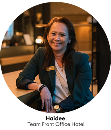 Haidee, Team Front Office Hotel